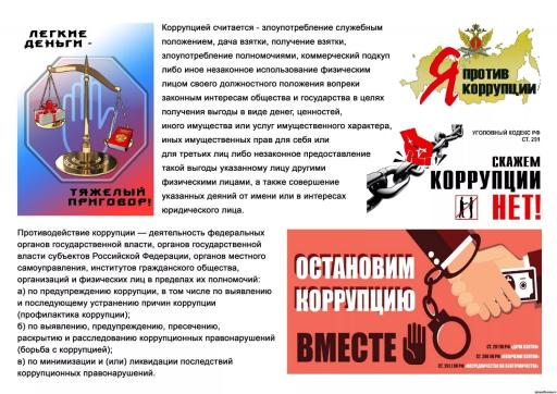 Памятка Против коррупции
